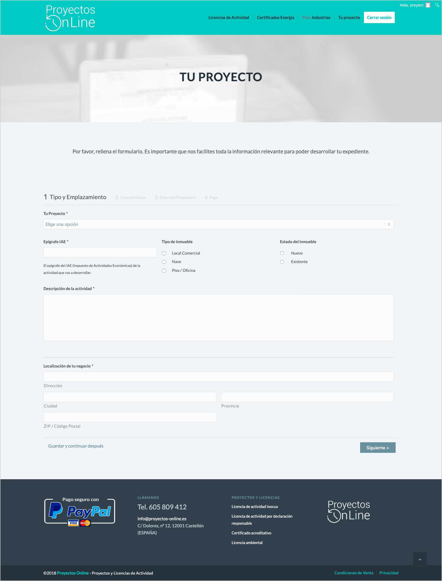 proyecto de licencia- formulario