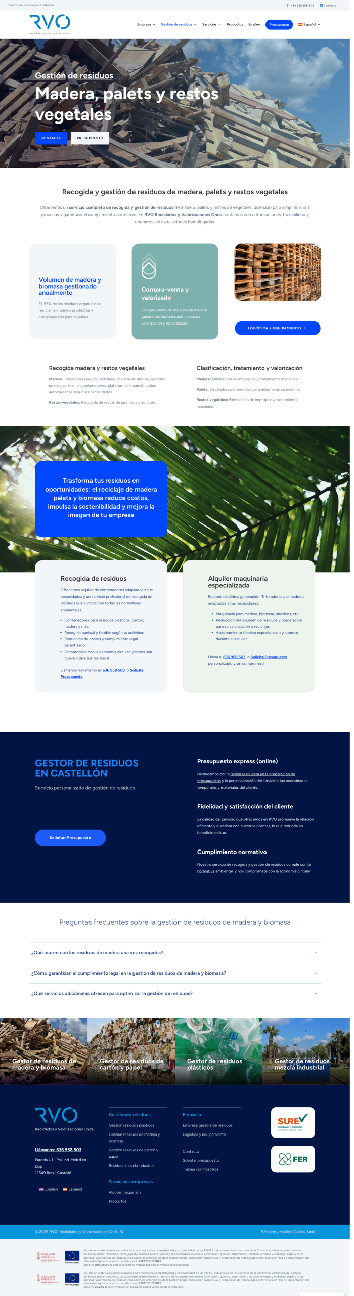 Reciclados web page